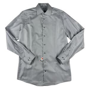 Eton King Twill Contemporary Fit Cotton Dress Shirt Blue Size 39 | 15.5